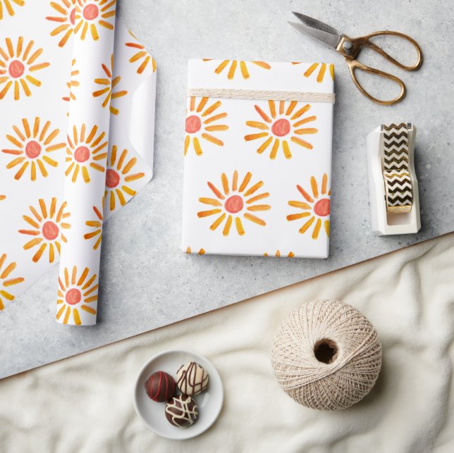 Boho Sol Birthday Baby Shower Gender Neutral Girl Presentpapper (Hantverk)