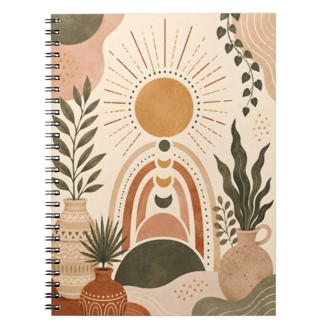 Boho Sol & Botanisk Konst Anteckningsbok (Framsidan)