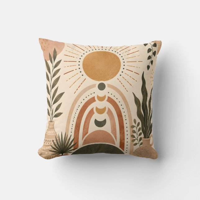 Boho Sol & Botanisk Konst Kudde (Framsida)