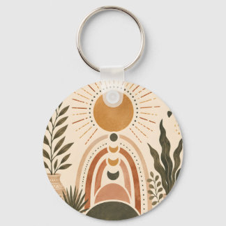 Boho Sol & Botanisk Konst Nyckelring