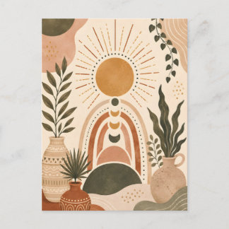 Boho Sol & Botanisk Konst Vykort