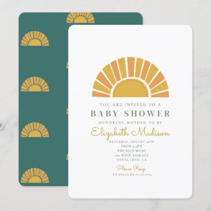 Boho Sol Colorful Baby Shower Inbjudningar