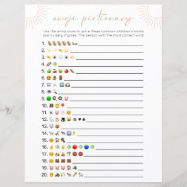 Boho Sol Emoji Bokar Baby Shower Game