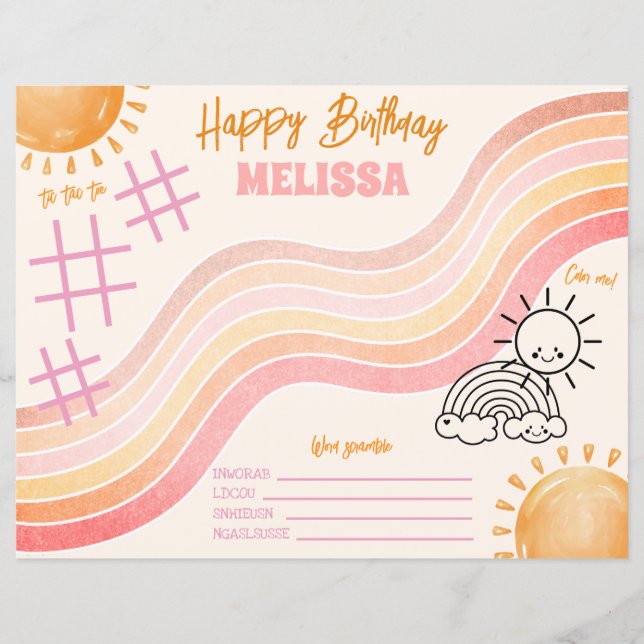 Boho Sol Girls Coloring Activity Page (Framsida)