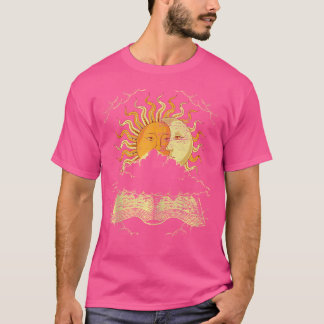 Boho Sol Måne Bok Celestial Bodies Astronomy Astr T Shirt