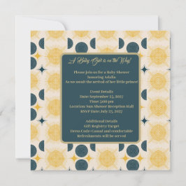 Boho Sol Måne Stars Blue Gult