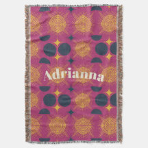 Boho Sol Måne Stars Rosa Blue Gult Personlig