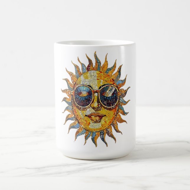 Boho Sol med solglasögon Kaffemugg (Center)