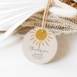 Boho Sol minimalist Baby Shower Gåvor Etiketter