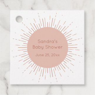 Boho Sol Modern Baby Shower Gåvor Etiketter
