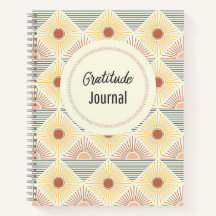 Boho Sol Mönster Gratitude Journal