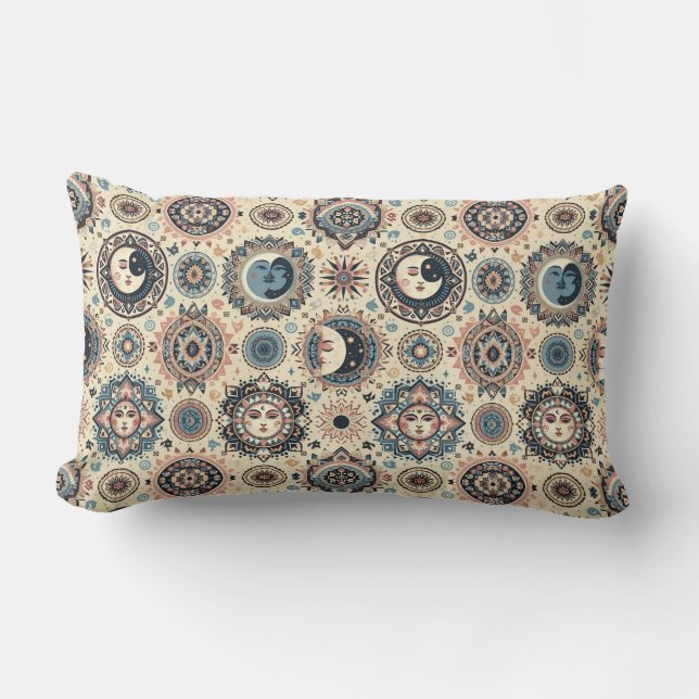 Boho Sol och Måne Lumbarkudde (Framsida)
