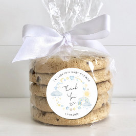 Boho Sol Rainbow Pojke Shower Tack Runt Klistermärke