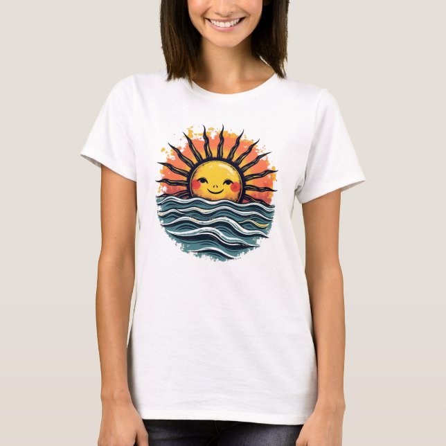 Boho Sol Smiley Women's Graphic Tee (Framsida)