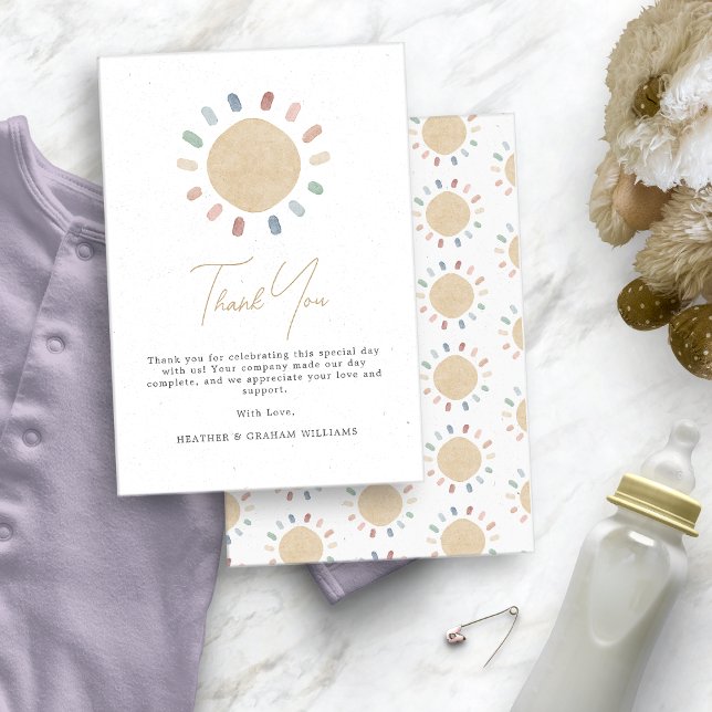 Boho Sol - tackkort Tack Kort (Boho Sun Baby Shower Thank You Card
)