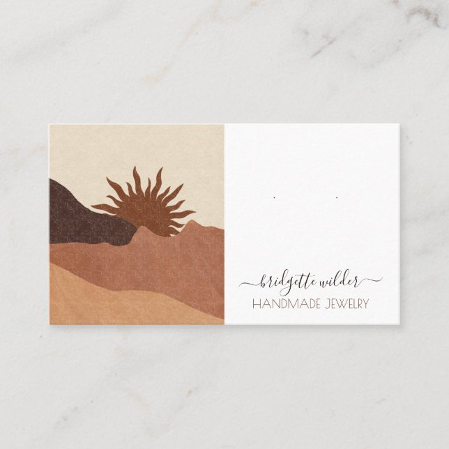 Boho Sol Terracotta Jewelry Earring Visning Cards Visitkort (Framsida)