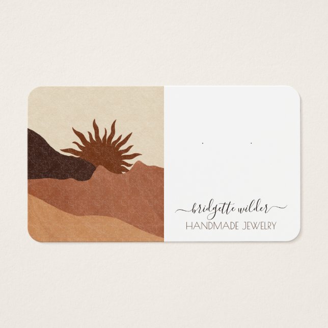 Boho Sol Terracotta Jewelry Earring Visning Cards Visitkort (Framsidan)