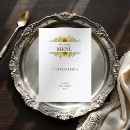 Boho solblommor romantic sommmertime bröllop meny