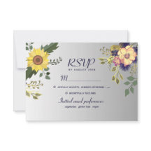 Boho Solros Bröllop RSVP-kort