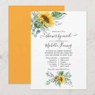 Boho Solros Eucalyptus Baby Shower by Mail Inbjudningar