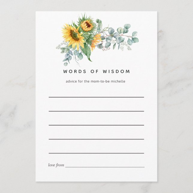 Boho Solros Eucalyptus Möhippa Rådkort (Framsida)