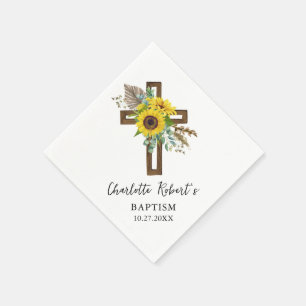 Boho Solros & Eucalyptus Rustic Kor Baptism Pappersservett