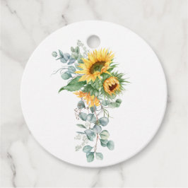 Boho solros eukalyptus gåvor etiketter