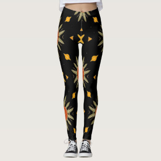 Boho Solros Geometrisk Terrakotta Tryck Leggings
