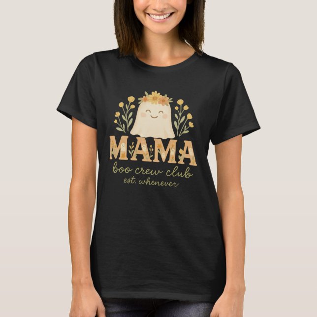 Boho Solros Ghost Mamma ’Boo Crew’ Halloween T Shirt (Framsida)
