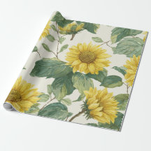 Boho solros gul blommönster vår sommar