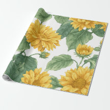Boho solros gul blommönster vår sommar