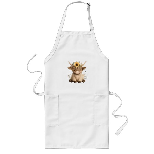 Boho solros Highland ko Långt Förkläde (Framsidan)