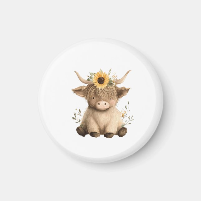 Boho solros Highland ko Magnet (Framsidan)
