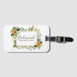 Boho Solros Sage Greenery Bröllop Bagagebricka