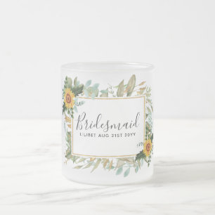 Boho Solros Sage Greenery Bröllop Frostad Glasmugg