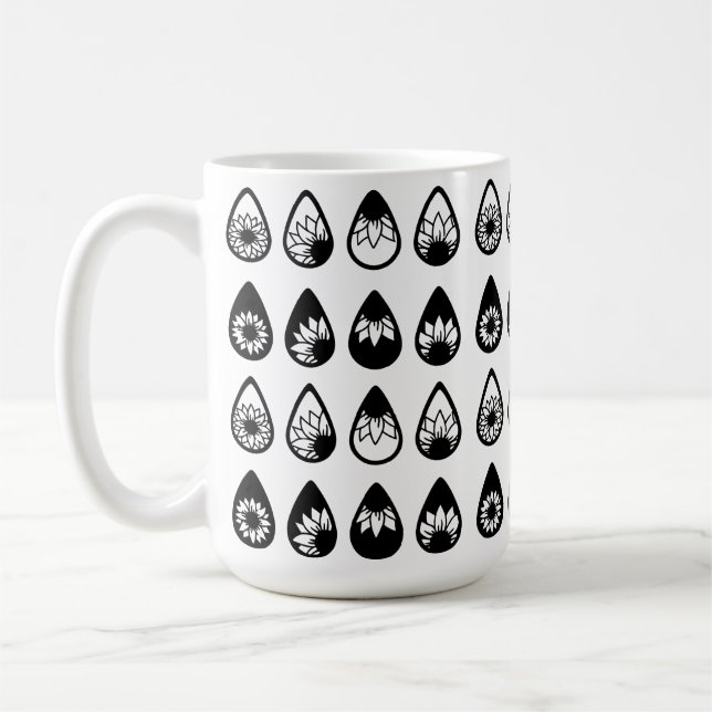Boho Solros Siluett - Handritad Cricut Kaffemugg (Vänster)