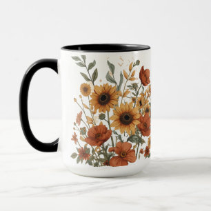 Boho Solros & Tribal Mönster Mugg - Warm Earthy