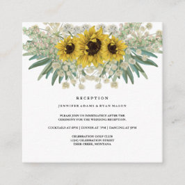 Boho Solros Watercolor Chic Wedding Reception Tilläggskort