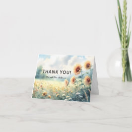 Boho Solros Watercolor Rustik Lanthustruering Tack Kort