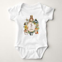 Boho Solros Woodland Animals Anpassningsbar Monogr T Shirt