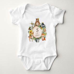 Boho Solros Woodland Animals Anpassningsbar Monogr T Shirt