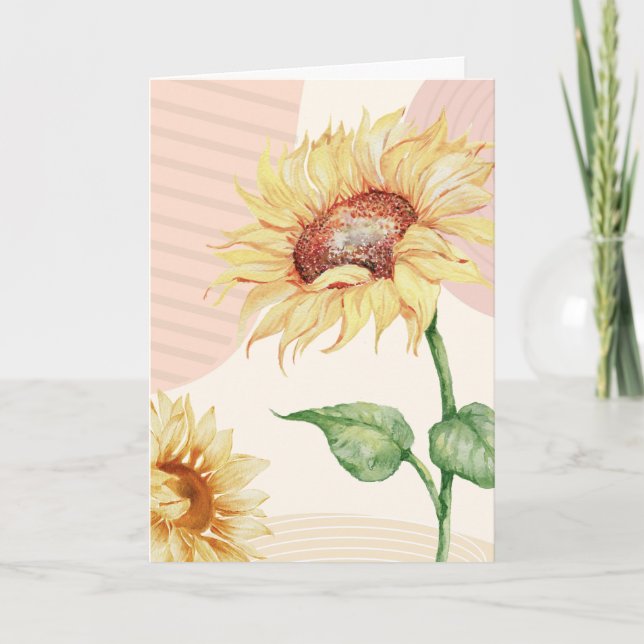 Boho solrosfödelsemorsdags kort (Framsida)