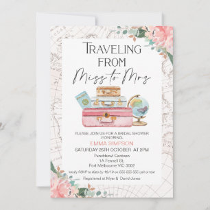 Boho som reser miss till Mrs Möhippa Inbjudningar