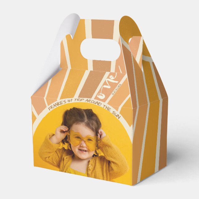 Boho Sommar 1:a Resa runt Sol födelsedag Presentaskar (Framsidan Sidan)