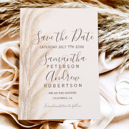 Boho sommar pampas gräs akvarell spara datum meddelande vykort