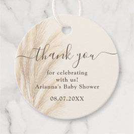 Boho sommar pampas gräs vattenfärg Tack baby Gåvor Etiketter