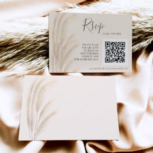 Boho sommarpampas gräsfärgsfärg osa qr kod kort