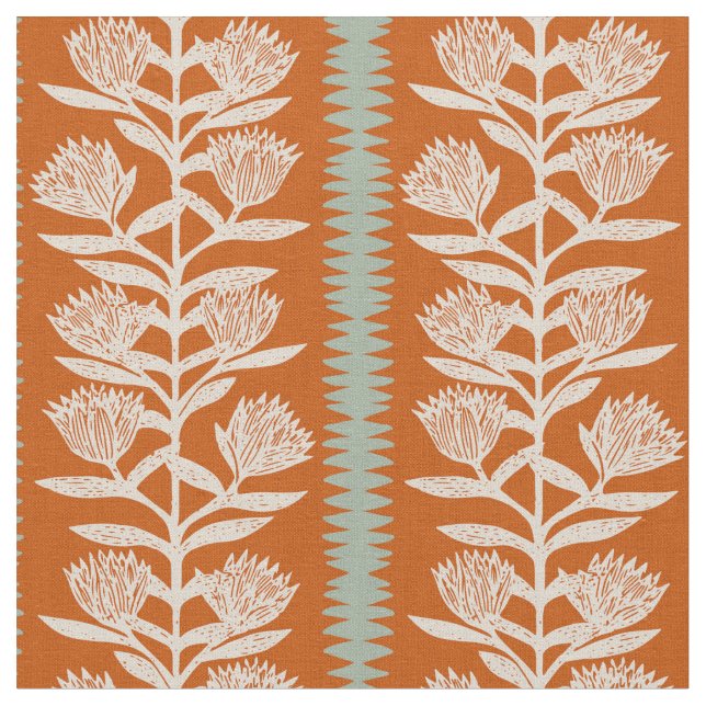 Boho sommarstuga geometrisk terrakotta minimalis tyg (Närbild)