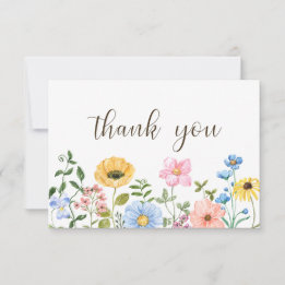 Boho sommarvilda blommor tackkort tack kort