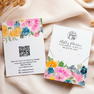 Boho söt blommigt logotyp  smyckry earring necklac visitkort